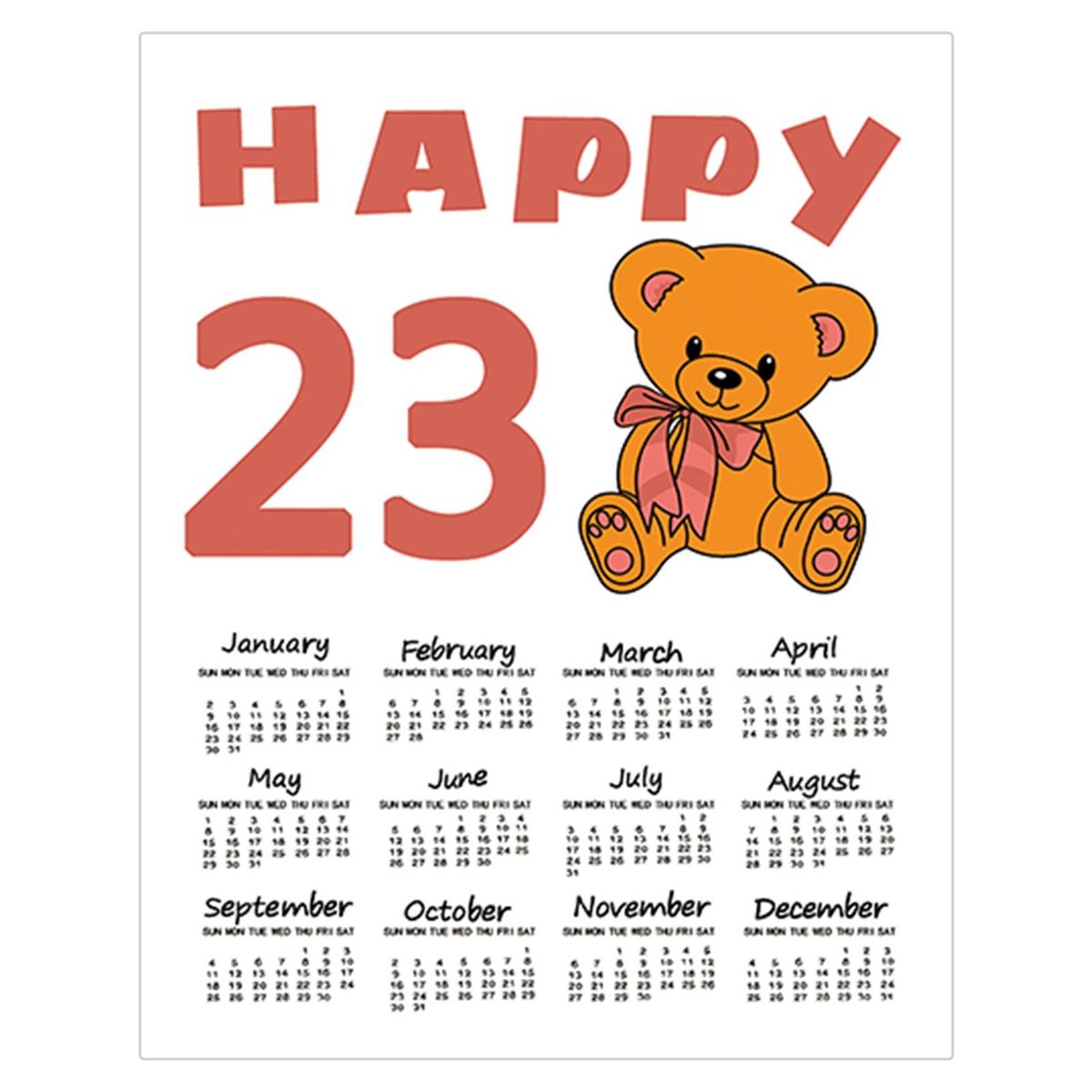 Calendar Tapestry 2023 Calendar Wall Tapestry New Year Party Decoration