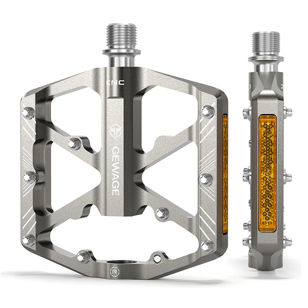 Bike Pedals Aluminum Alloy Bicycle Pedals with Reflectors Mountain Bike Pedals Non-Slip Cycling Pedals Platform