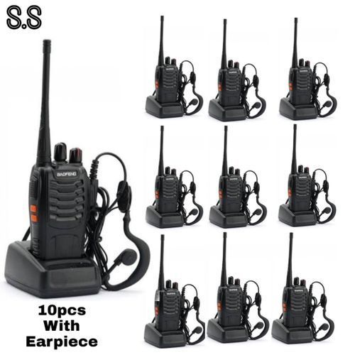 Reliable Walkie Talkie BF-888S Two Way Radio With Earpiece - 10 Pcs