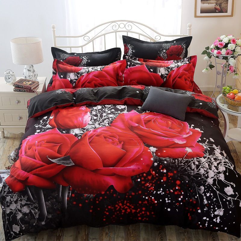 3D Jacquard Weave Bedding Cover + Bed Sheet + Pillow Case