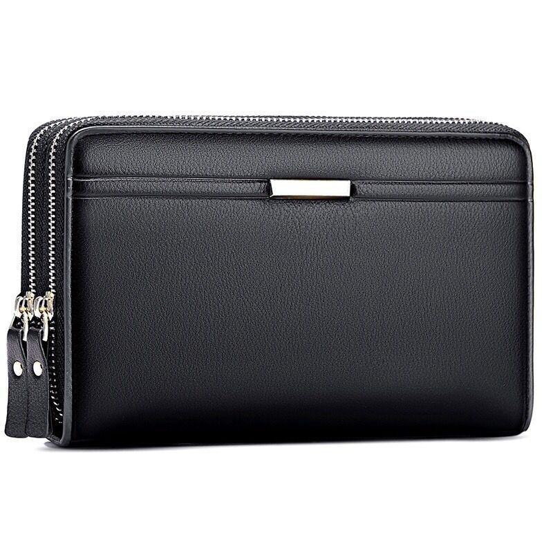 Waterproof, Scratch Proof, Black Genuine Leather Wallet