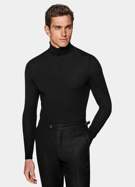 Turtle Neck Long Sleeve Top - Black Colour.