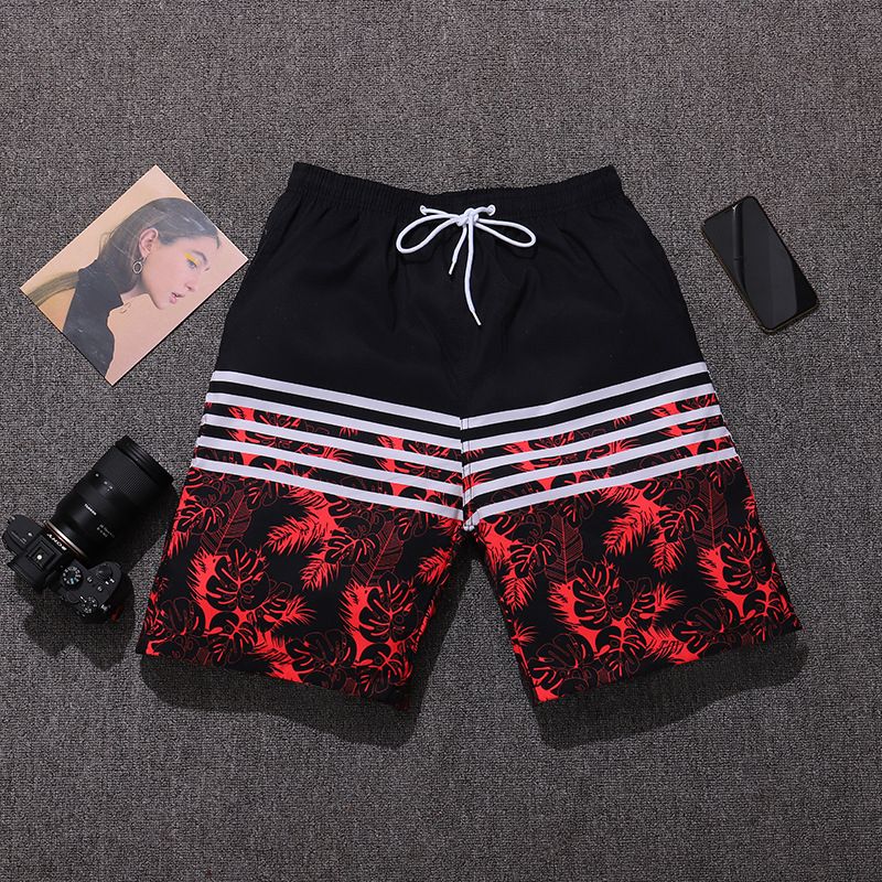 Beach Pants Men's  Summer  Printed Uflage Sports And-Red