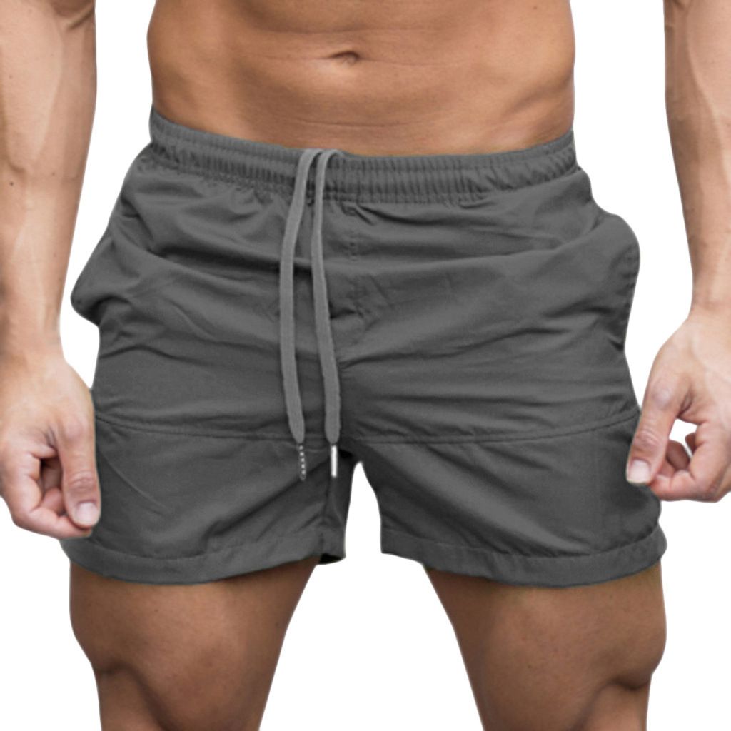 Pocket Swimming Shorts Men's Beach Solid Breathable Shorts Casual Fitness Fast