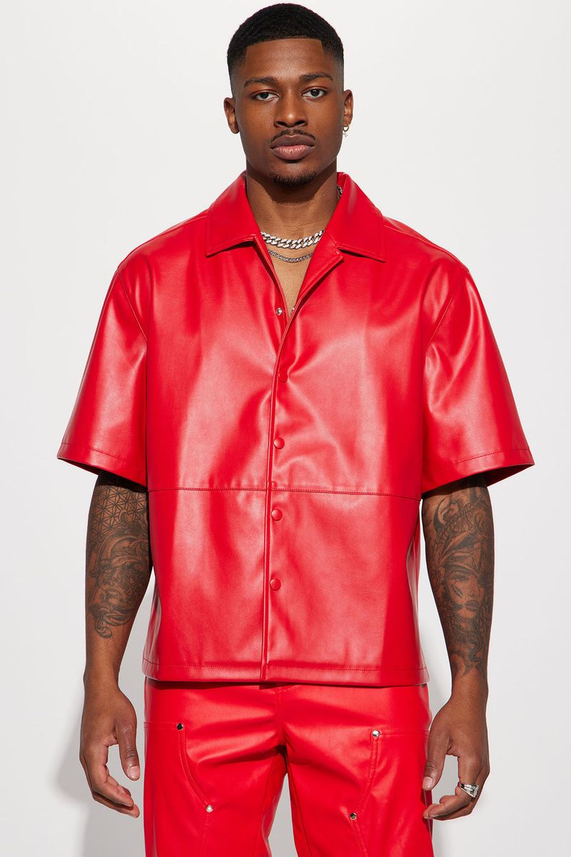Luxury Daren Leather Top Only - Red