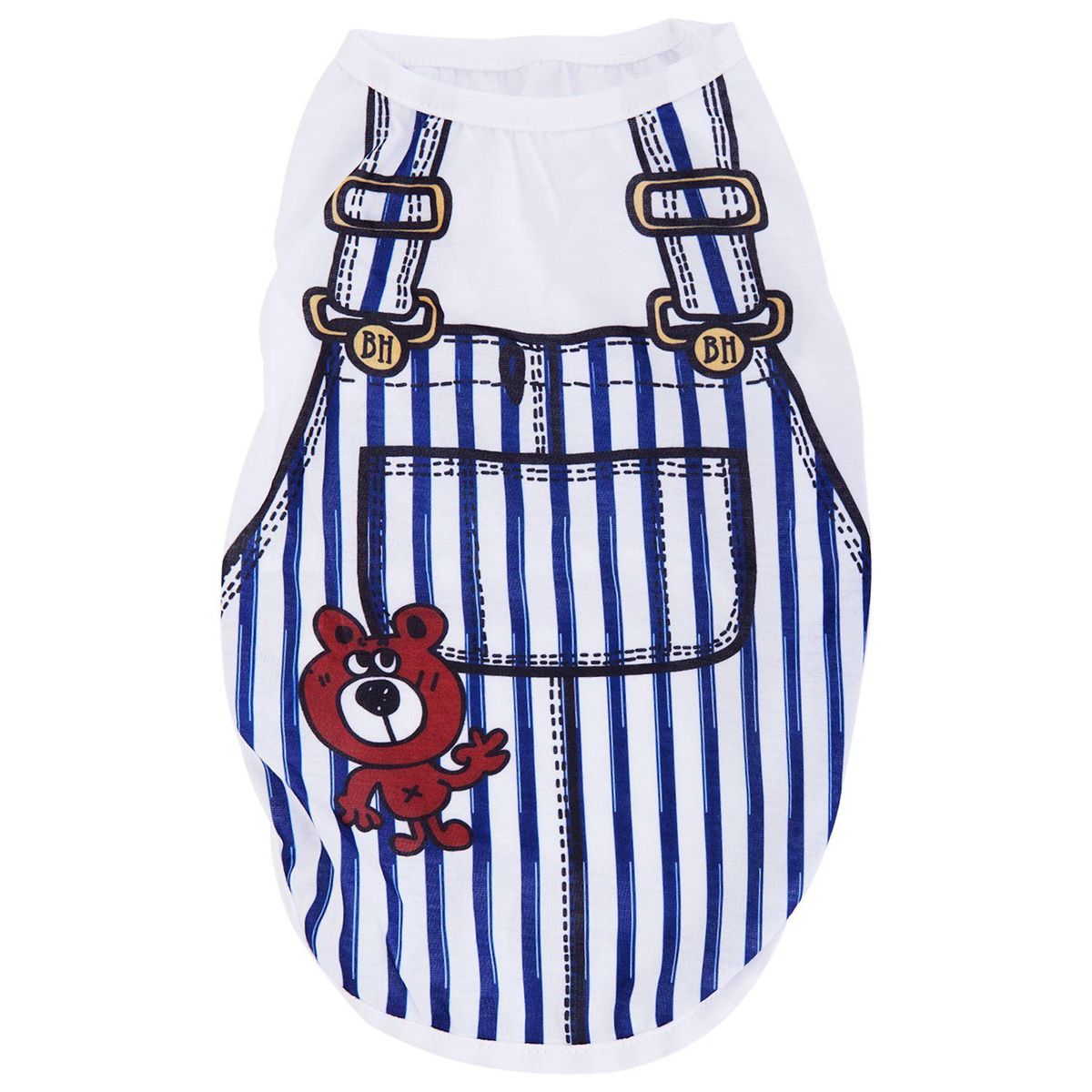 Puppy Dog Costume T-shirt Summer Round Neck Tops Tee Playsuit Dog Clothes Apparels S Royal blue