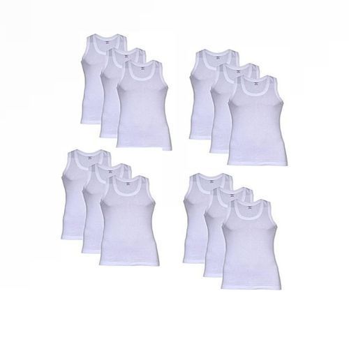 12 Set Of Men's Singlets- White