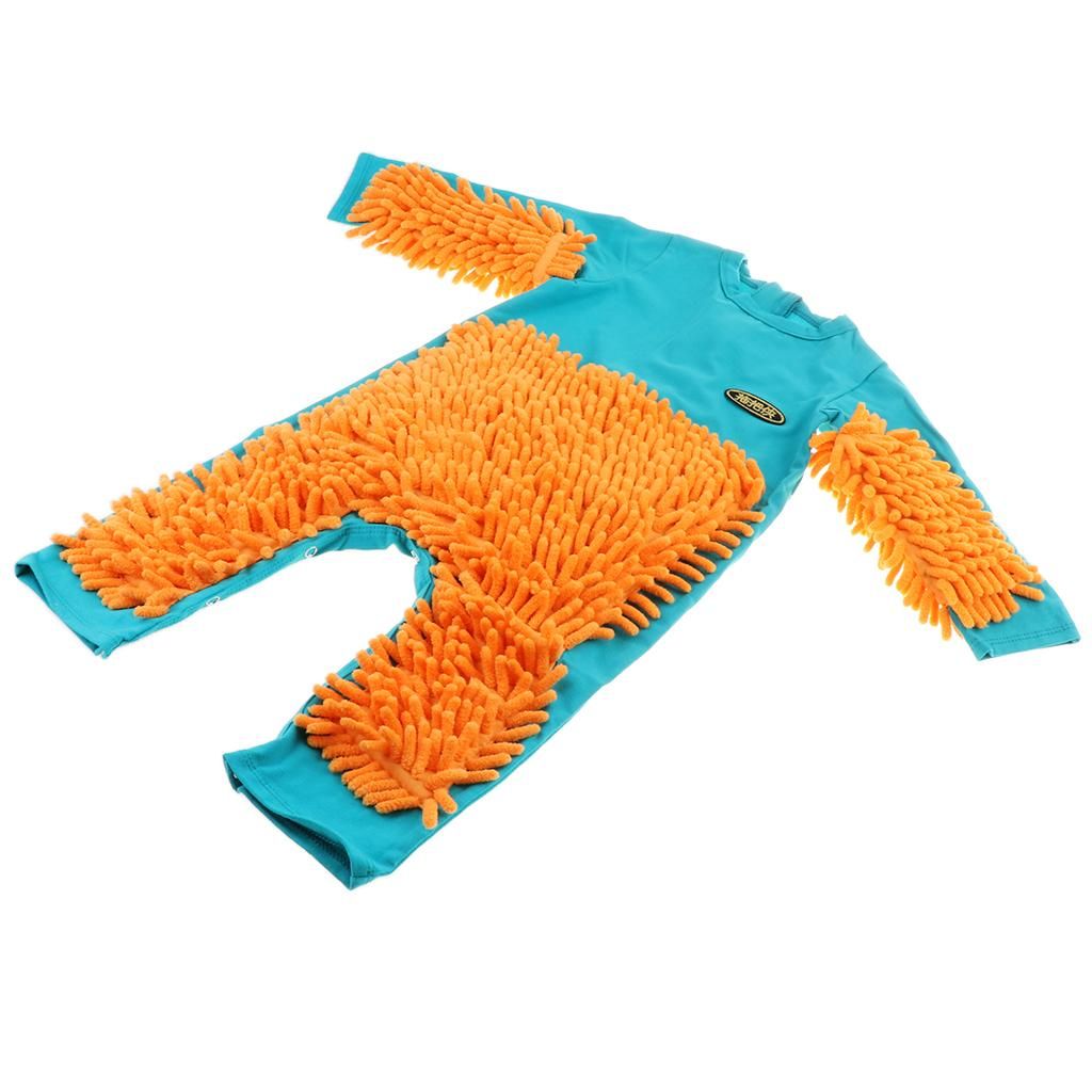 Romper Clothes Crawling Jumpsuit Cleaning Mop Suit Blue 80cm