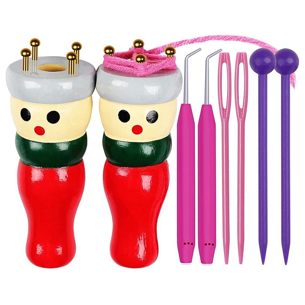 French Knitter Tool  Wooden Knitting Set Spool Knitting Doll Knitting Loom Toy for Making Bracelets Etc