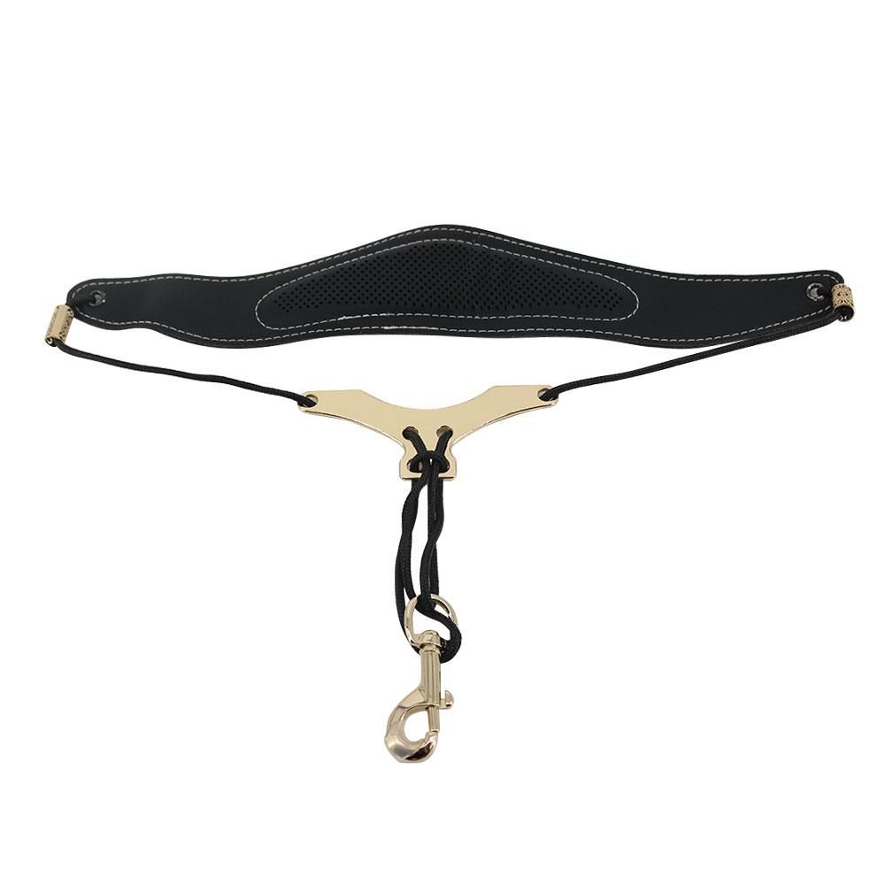 Universal Adjustable Saxophone Neck Strap PU Leather Sax Strap Metal Hook Breathable Design for Tenor/ Soprano/ Alto Saxophones Accessories