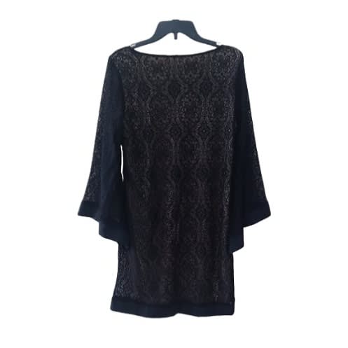 Women's Short Long Sleeve Dress  - Black