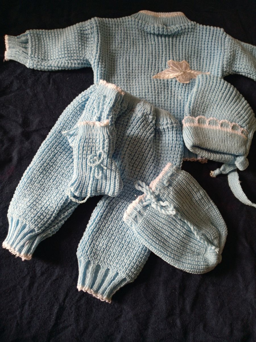 Set Of Baby Sweater With An Extra Cap A5 - Blue