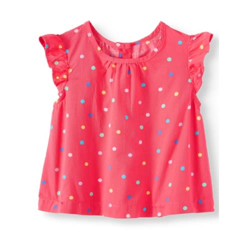 Baby Girl Polka Dot Flutter Top