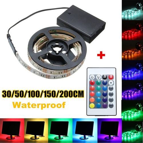 100cm 4.5V 5050 RGB LED Flexible Strip Light Battery Powered