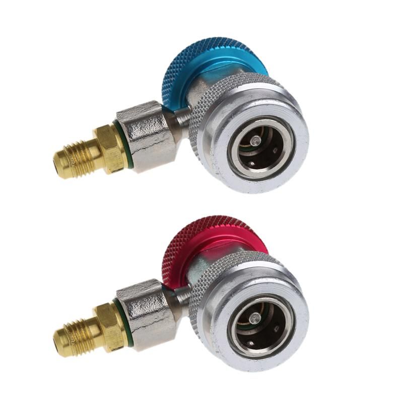 2Pcs Car Auto Freon R134A H/L Coupler Adapters Air Manifold Gauge