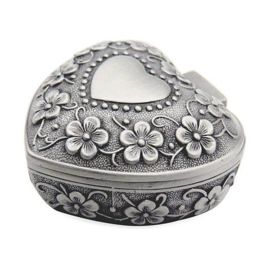 Classic Vintage Antique Heart Shape Jewelry Box