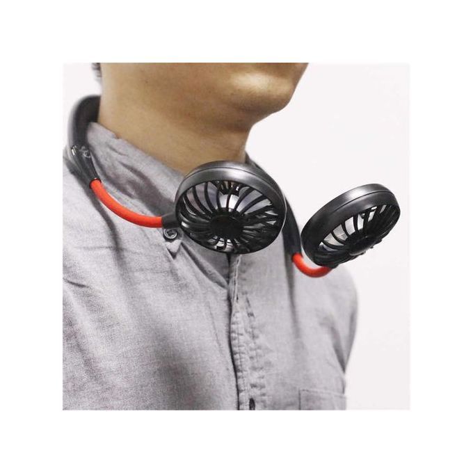 SOLID Neck Handling ,portable Rechargeable Hand Fans Black