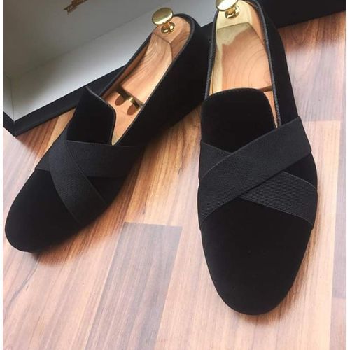 Men's Black Double Strap Suede Royals