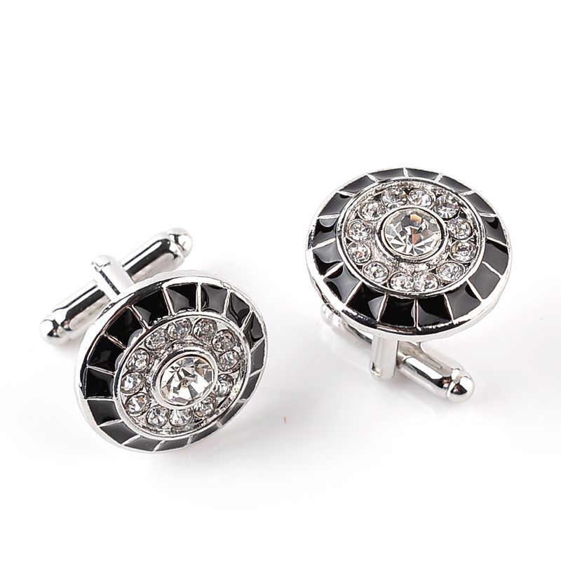 Black & Silver Men Shirt Cuff Links Cufflinks