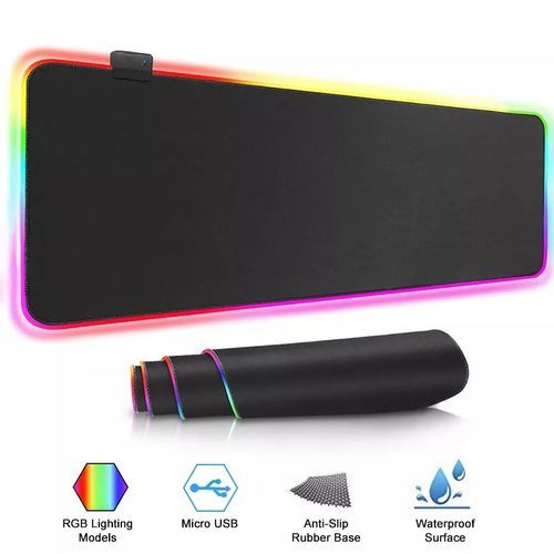 RGB Led Large Extended Computer Keyboard Game Mouse Pads 800*300*4