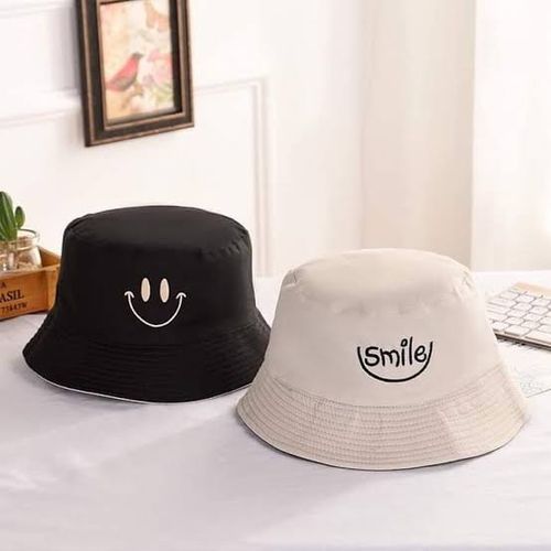 Unisex Double-Sided Bucket Hat For Men Women Black-White