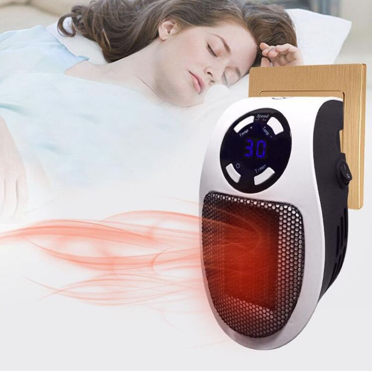 Mini Heater Home Desktop Office Multifunctional Heater, Style:With Remote Control, Plug Type:EU With Remote Control EU