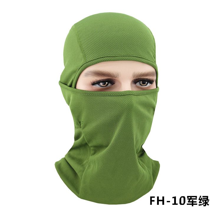 (Army Green)Full Face Mask Neck Men Helmet  Hood Tactical Outdoor Ski Motorcycle Cycling Balac XXA