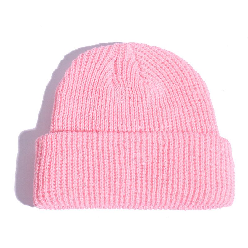(pink)Winter Hats For Unisex New Beanies Knitted Solid Fluorescent  Caps Warmer Casual Beanies XXA