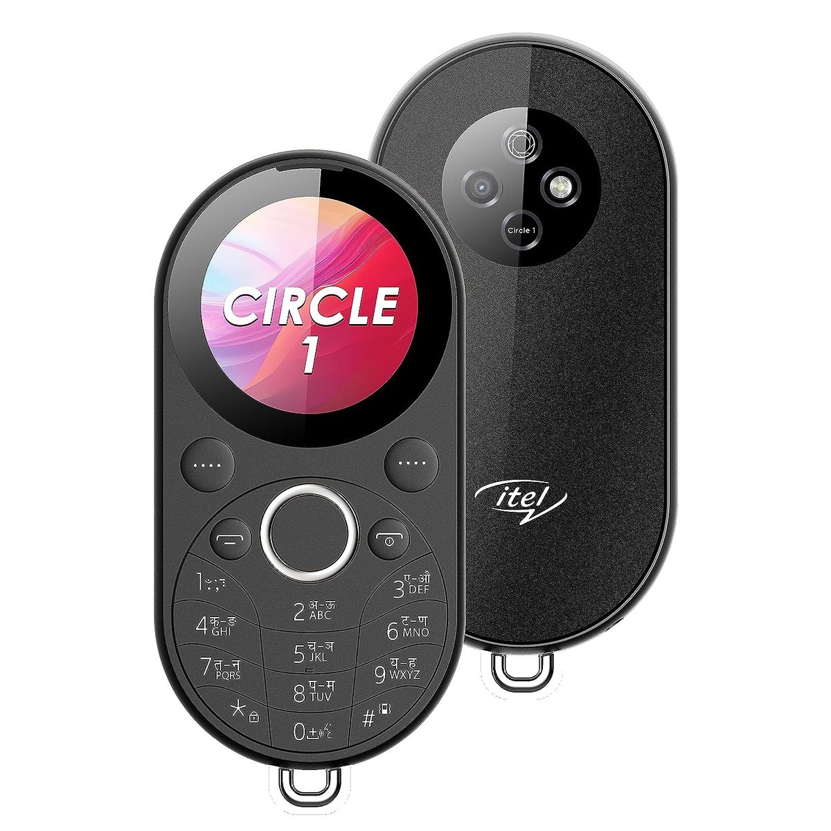Circle 1 Circular Design, Round Screen Dual SIM Phone -Black