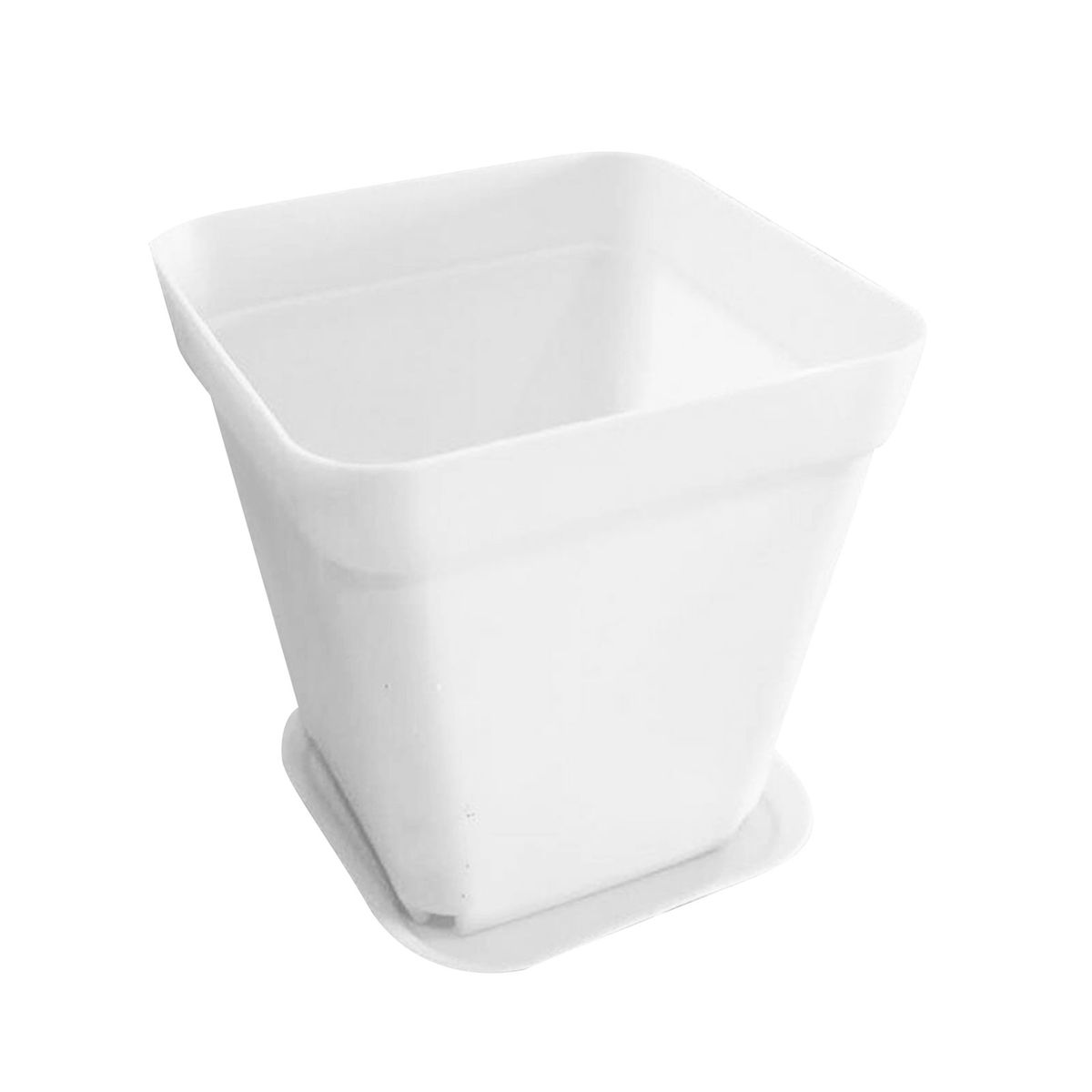 Square Plastic Flower Succulent Plant Pot Planting-White