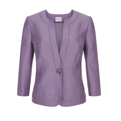 Round Neck Shantung Jacket