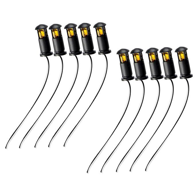 10Pcs Grass Lawn Yellow LED Light Train Railway Street Scenery For