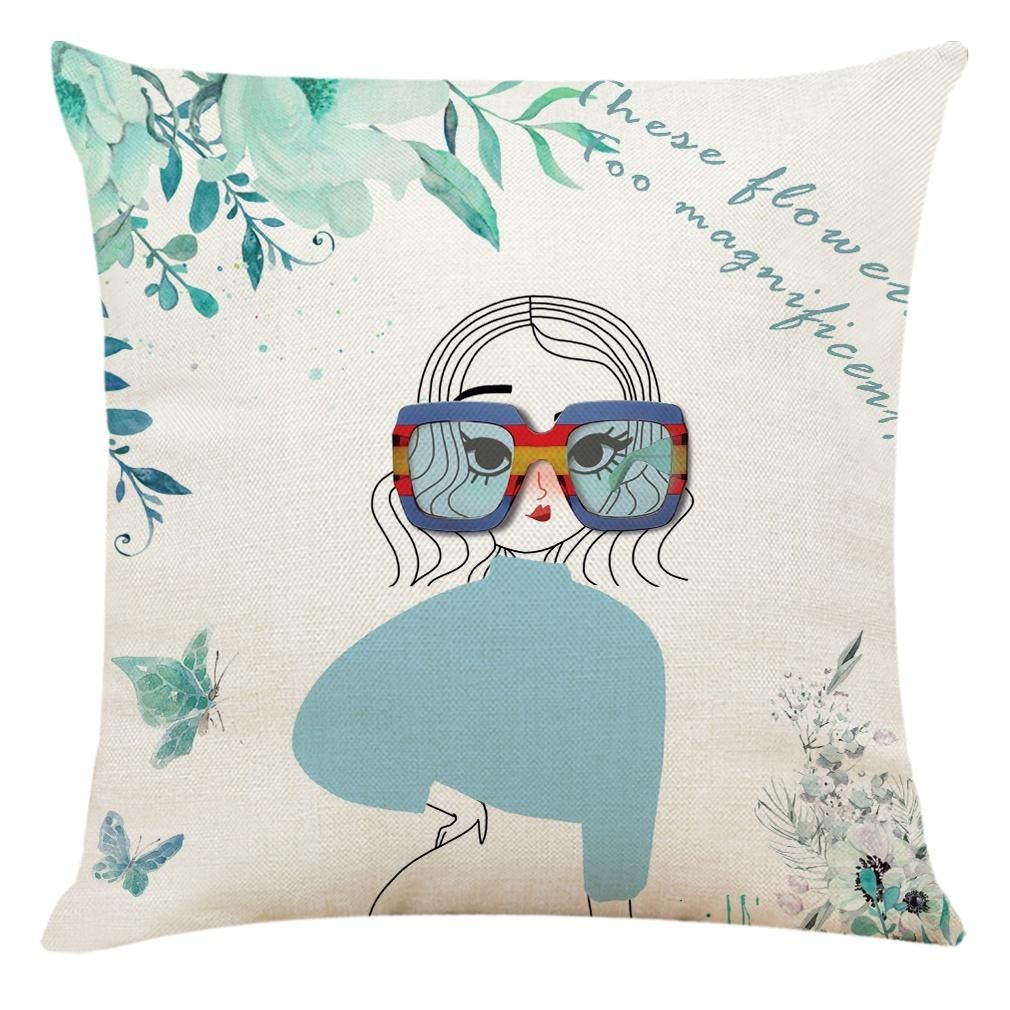 Nordic Style Flower Girls Cushion Covers Kids Home Bedding