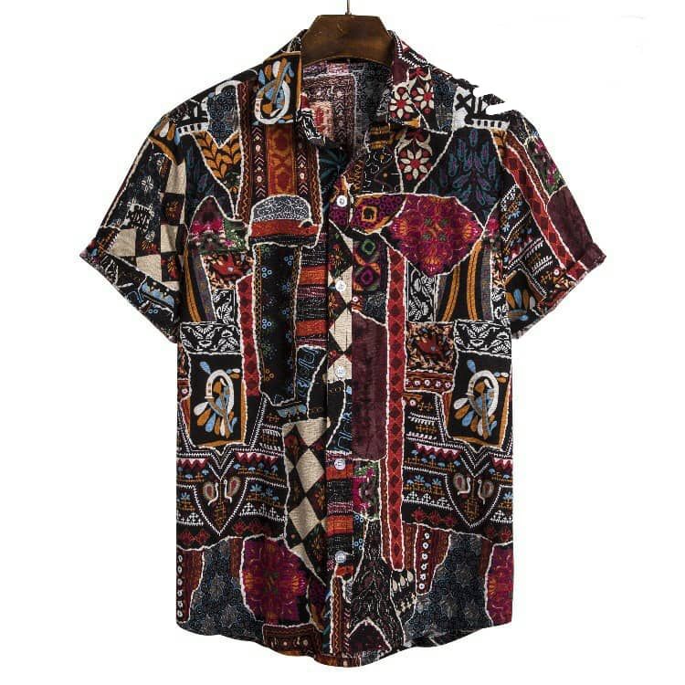 Men's Short Sleeve Casual Printed Shirt