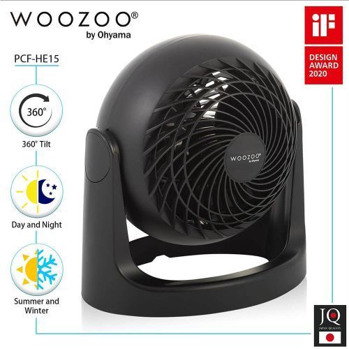 Woozoo Powerful And Quiet Tabletop Fan, 360° Angle, PCF HE15