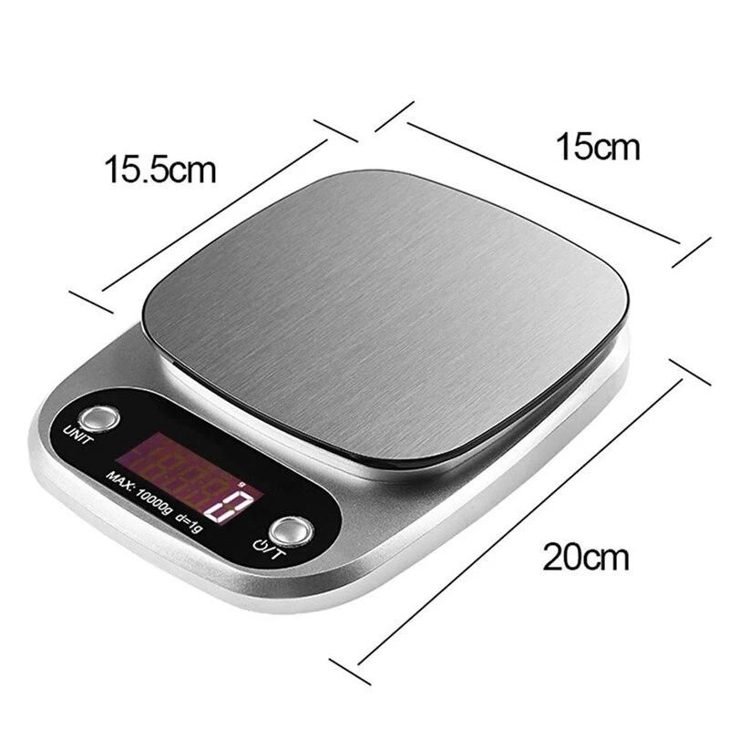 Hot 10000g 10kg Stainless Steel Digital Weighing Multi-function Food Water friut Milk Flour LCD Electronic Kitchen Scale