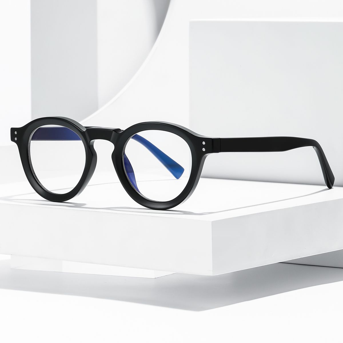Round Computer Glasses Retro Optics Thick Eyewear Frames