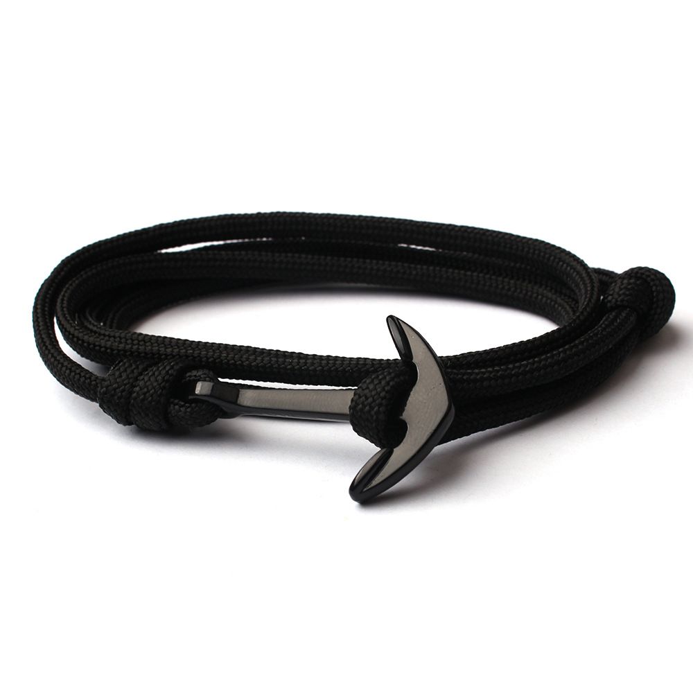Black Alloy Anchor Bracele