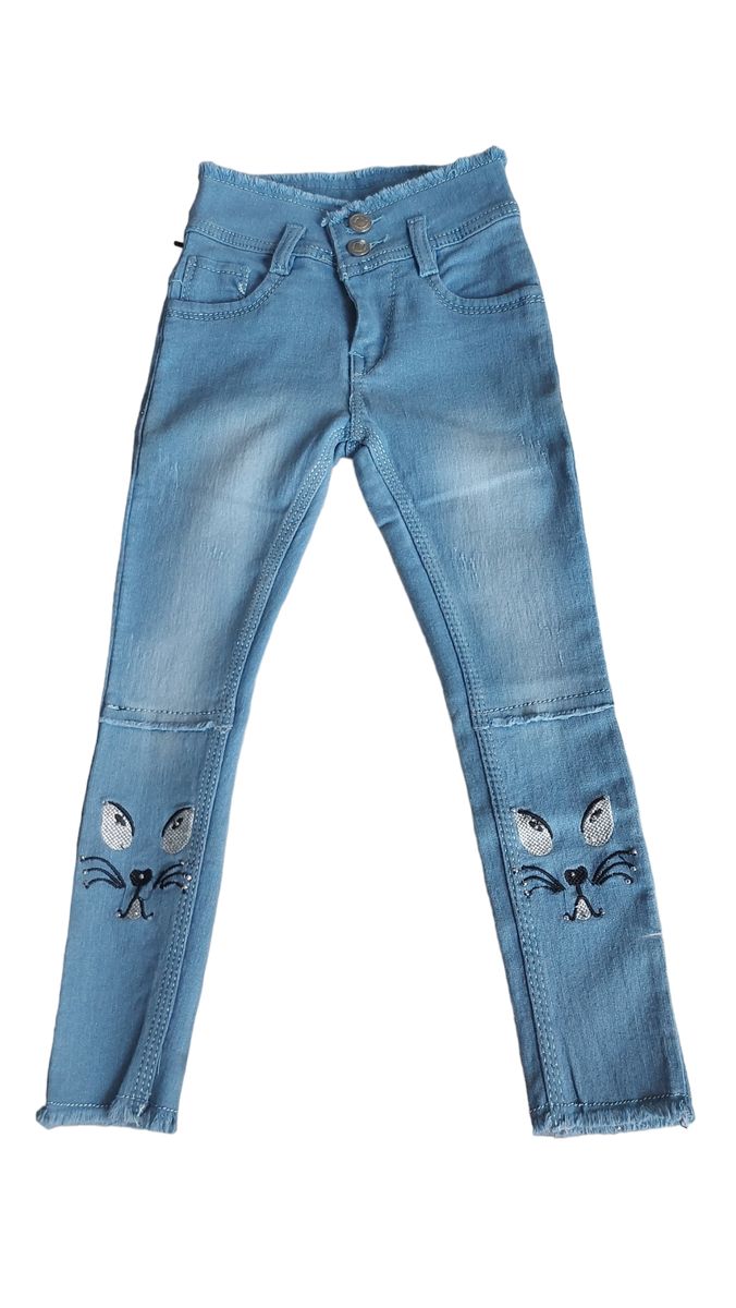 Girl Studded Jeans- Blue
