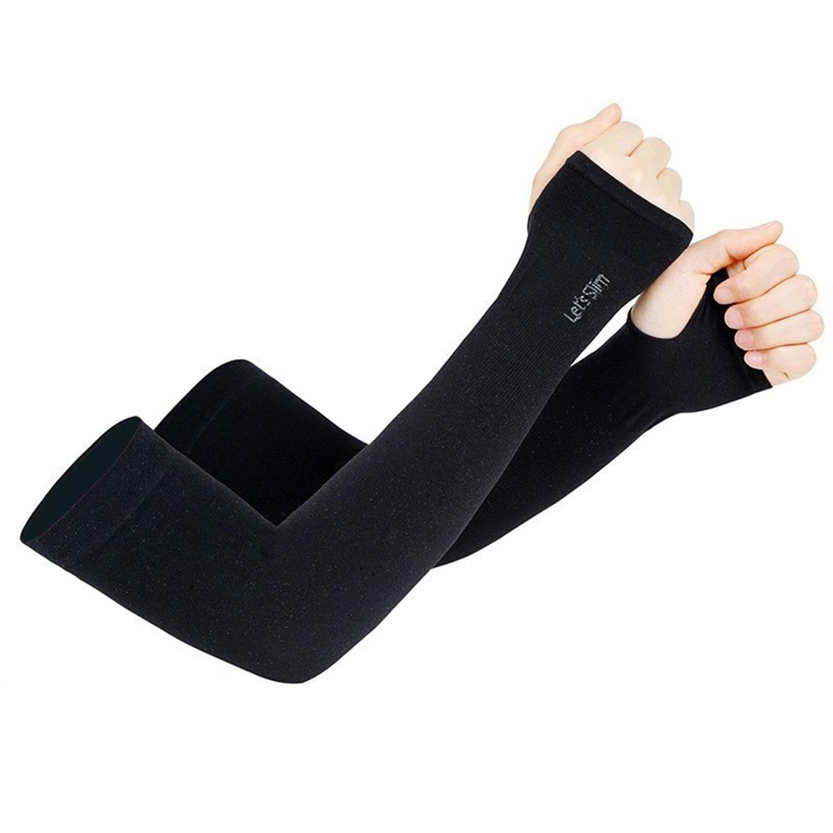 Coolshield Arm Sleeves Ice Silk Sun Protection for Outdoor Activities Black