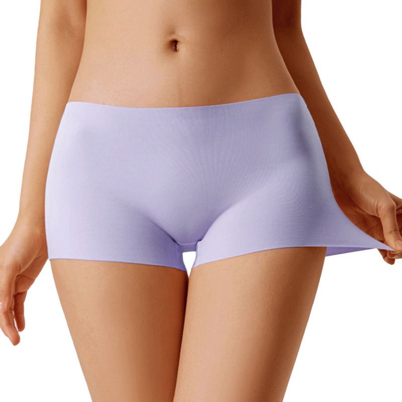 (Style 2--Color 10)Summer Women Seamless Safety Pants Ice Silk Panties Anti-glare Underpants Ladies Girl Boxer Shorts Briefs Cozy Underwear Leggins DOU