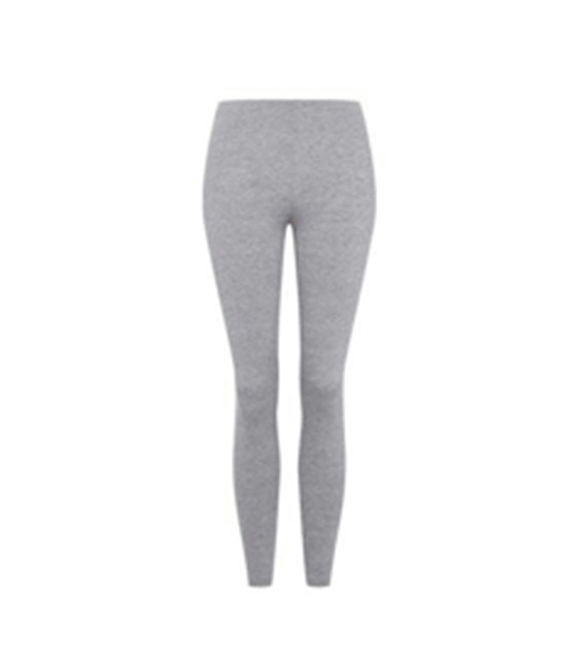 Plain Light Grey Cotton Leggings