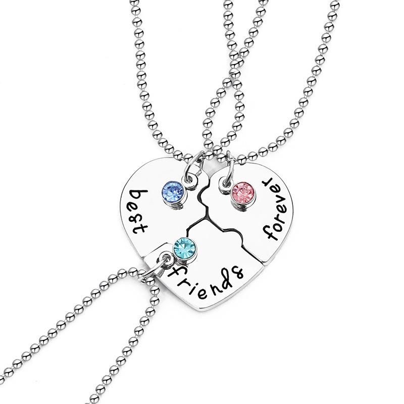 Cross-border European and American good friends Best Friends pendant love lettering four-piece necklace accessories small three piece set