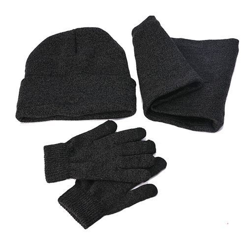 Men Autumn Winter Warm Knitted Fashion Fluffy-Dark Gray