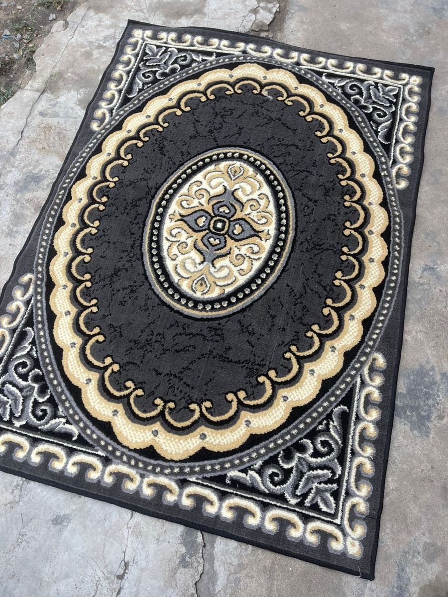 Vip Nobel Black, Grey And Cream SkyLight Center Rug - 4by6