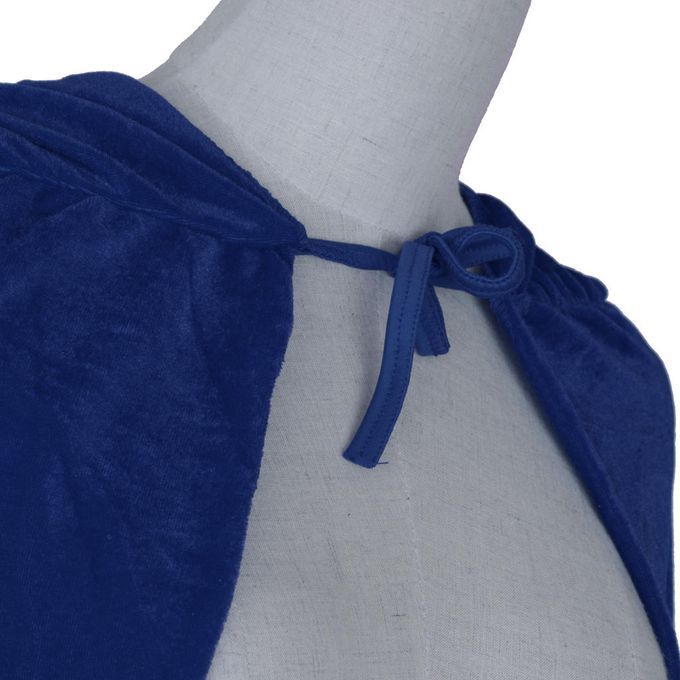 Adult Velvet Hooded Cape Gothic Devil Cloak Medieval Witch Blue