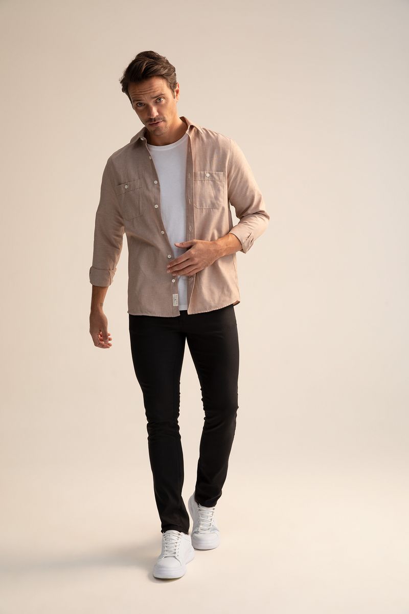 Man - Slim Fit Chino Trousers-Black