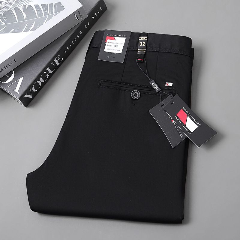 Trendy Stock Chinos For Men-Black