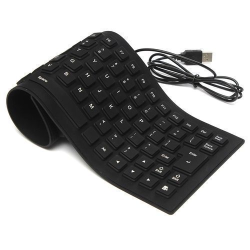 100% Genuine Original Flexible USB External Keyboard - Black