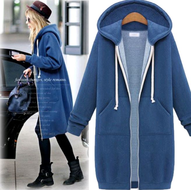 Autumn Winter Plus Size Thick Hooded Sweater Coat